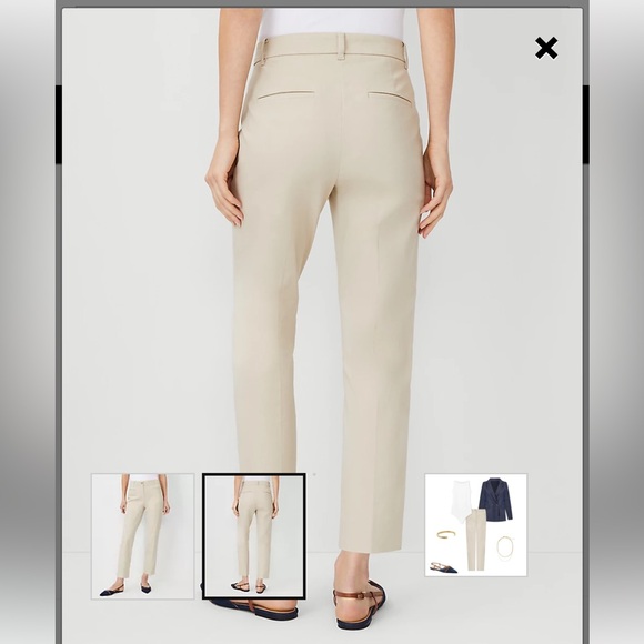 Ann Taylor Curvy Fit Petite khaki ankle pants high rise size 2p - Picture 2 of 3
